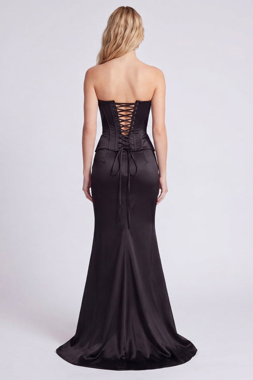 Black Strapless Mermaid Evening Dress