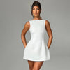 Slim-fitting Backless Sleeveless Short Dress